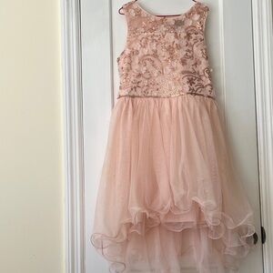 Lilt Sequin and Tulle Dress Girls 12 Pink Blush Party Event High Low
